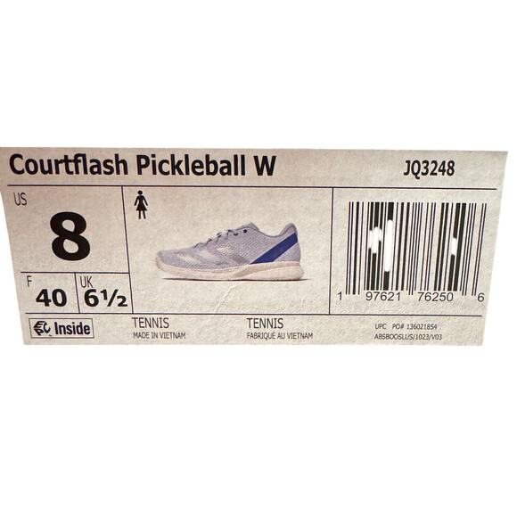 Adidas Courtflash Pickleball Halo Blue Silver court shoe sneaker Women’s 8 NIB - Picture 9 of 10